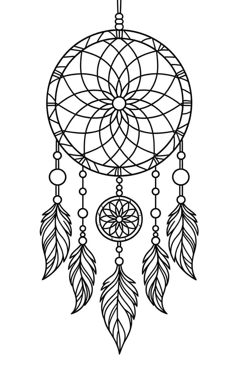 Kolorowanka Narysuj Łapacz Snów dla dzieci