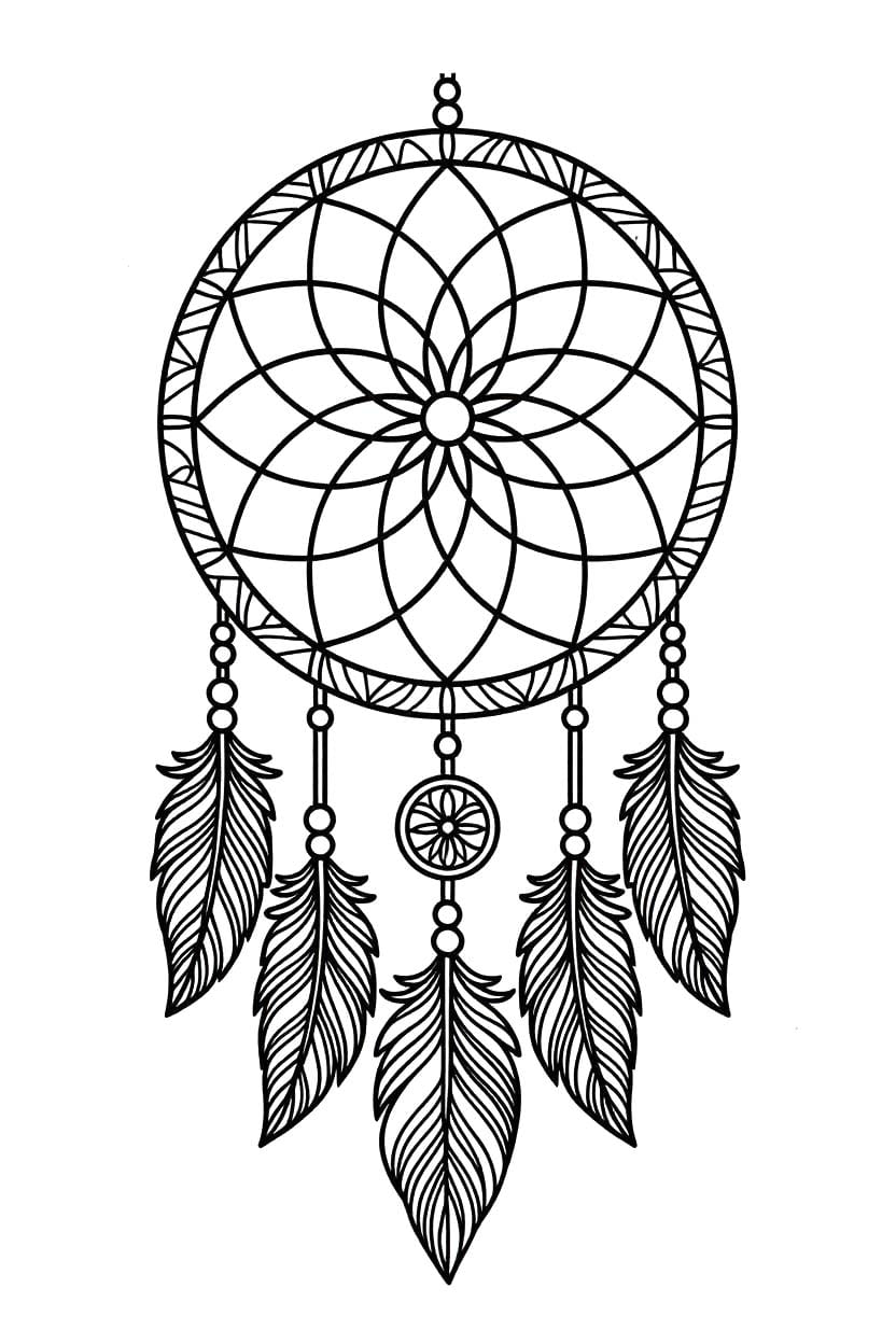 Kolorowanka Narysuj Łapacz Snów wydruku dla dzieci