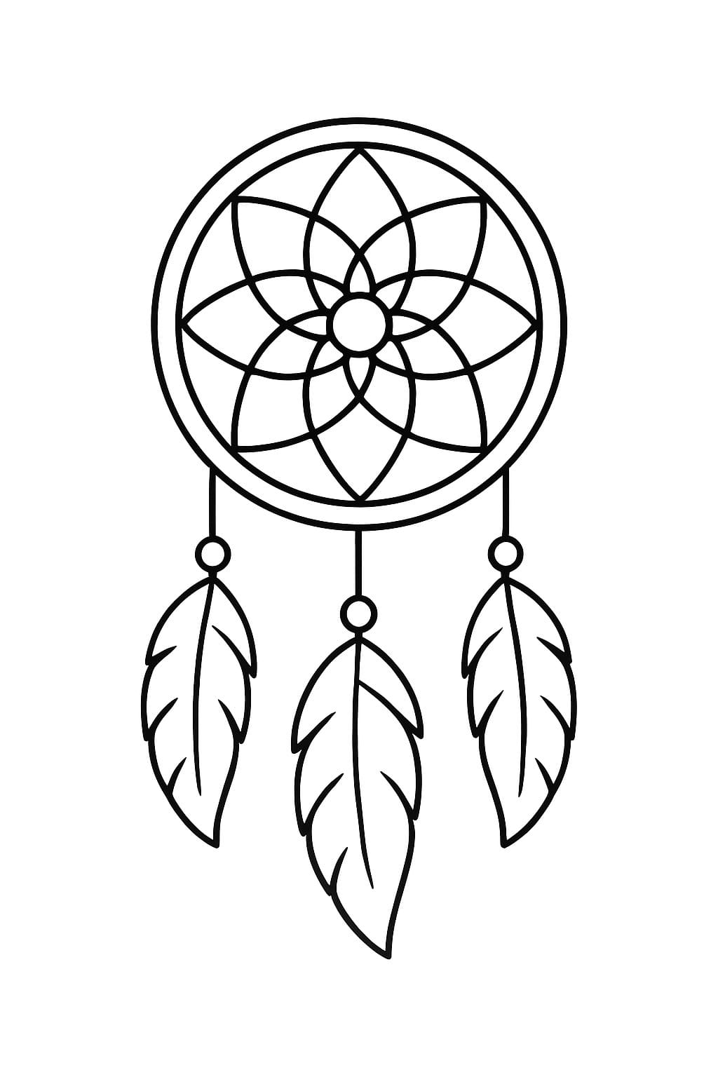 Kolorowanka Narysuj Łapacz Snów wydruku łatwy