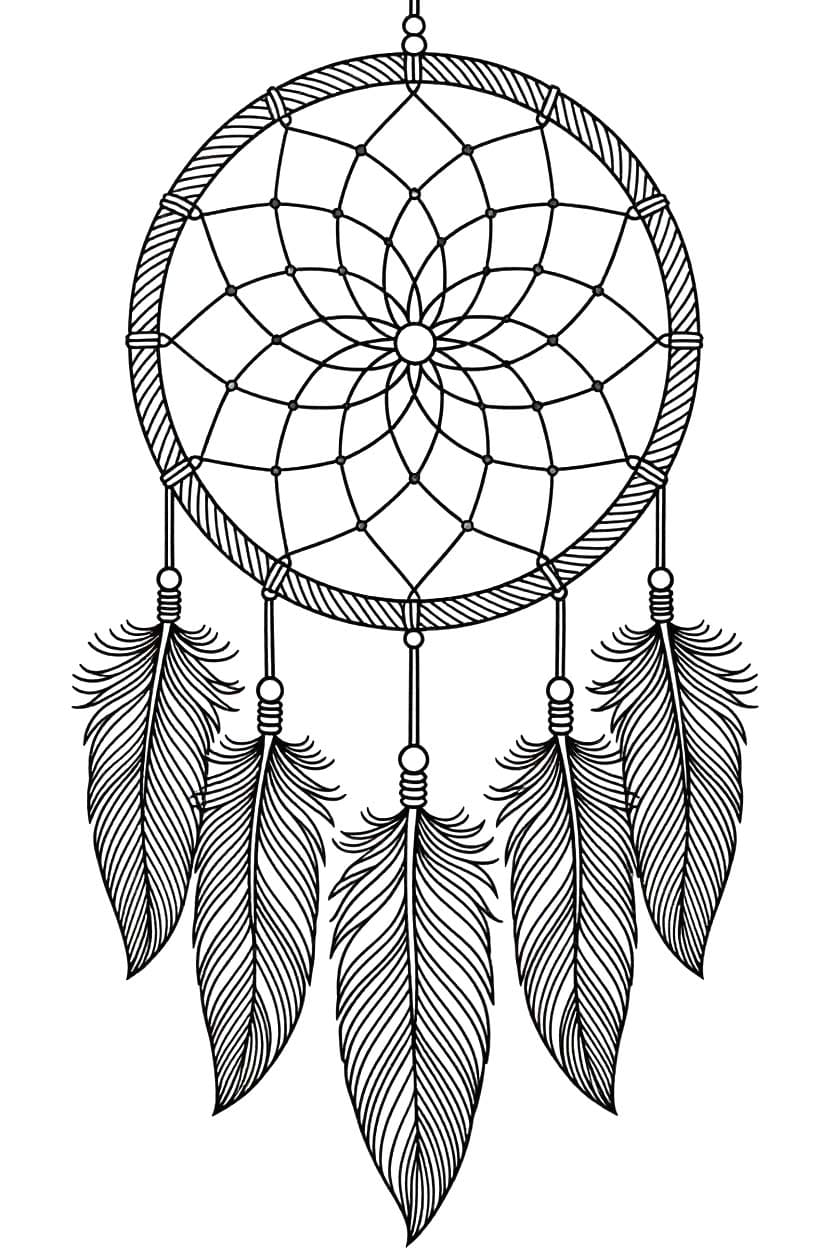 Kolorowanka Narysuj Łapacz Snów wydruku prosty