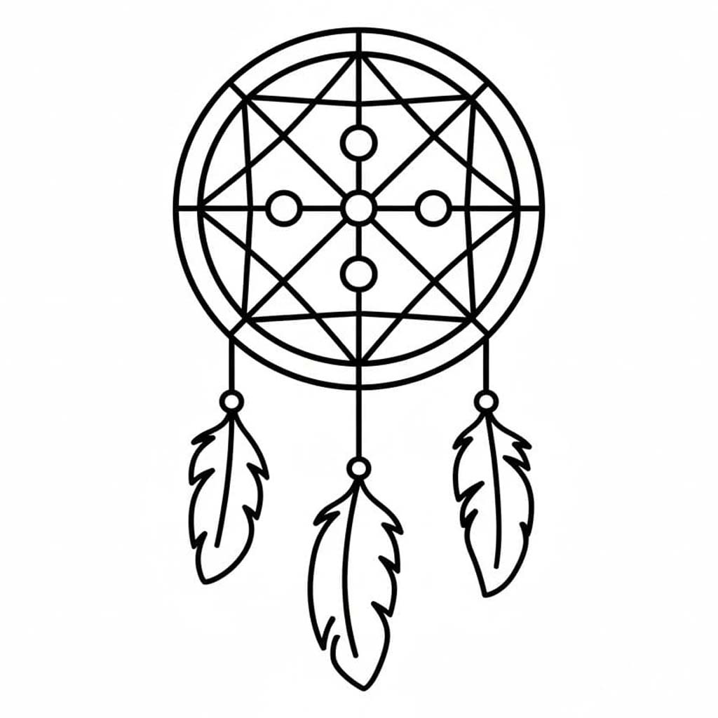 Kolorowanka Narysuj Łapacz Snów wydruku