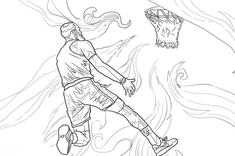 Kolorowanka Narysuj LeBron James bezpłatny dla dzieci