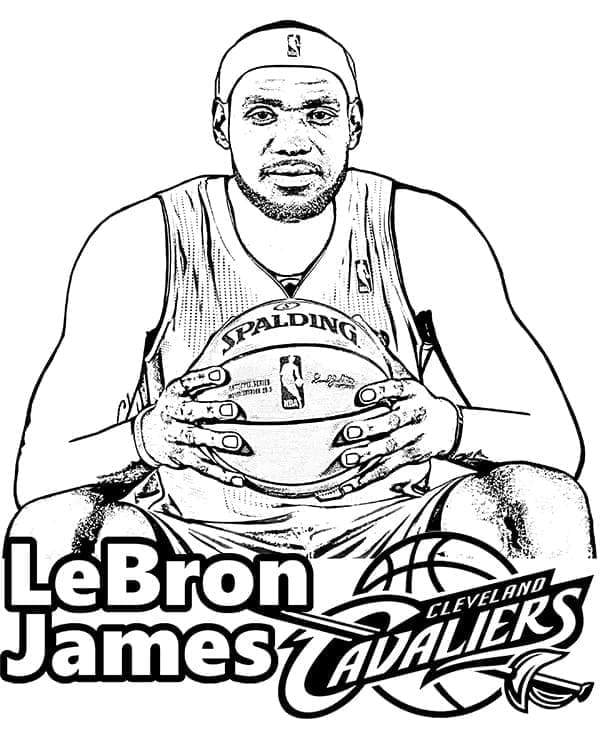 Kolorowanka Narysuj LeBron James bezpłatny wydruku