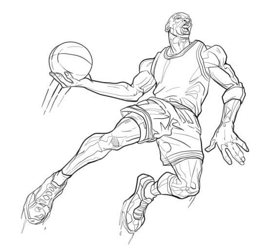 Kolorowanka Narysuj LeBron James dla dzieci