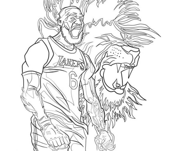 Kolorowanka Narysuj LeBron James łatwy