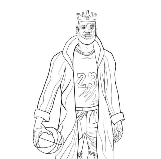 Kolorowanka Narysuj LeBron James prosty