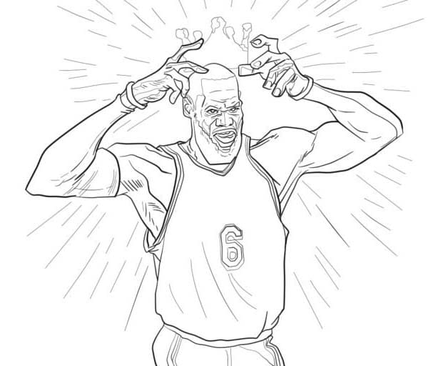 Kolorowanka Narysuj LeBron James wydruku dla dzieci