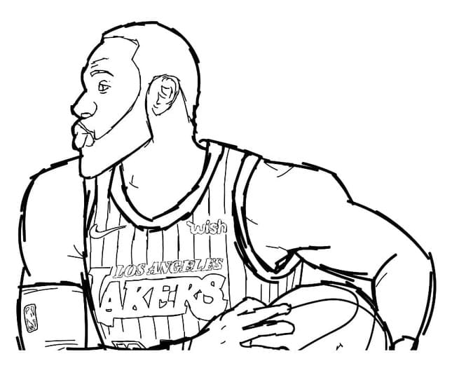 Kolorowanka Narysuj LeBron James wydruku