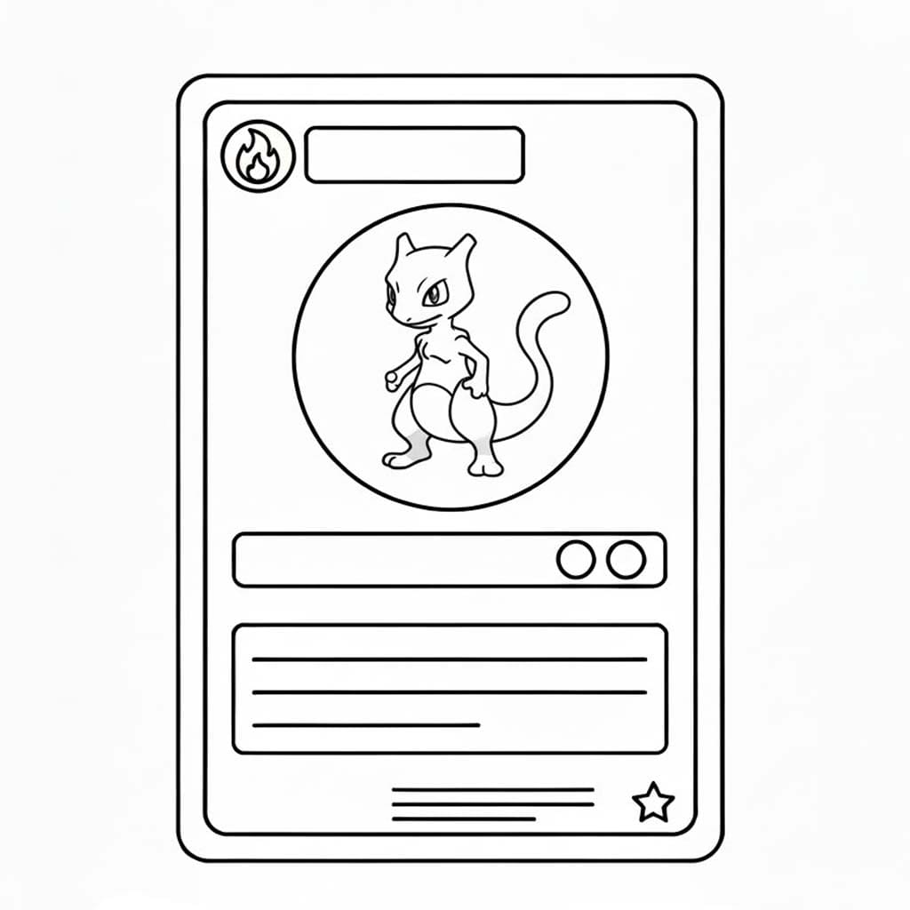 Kolorowanka Narysuj Mewtwo Karta Pokemon