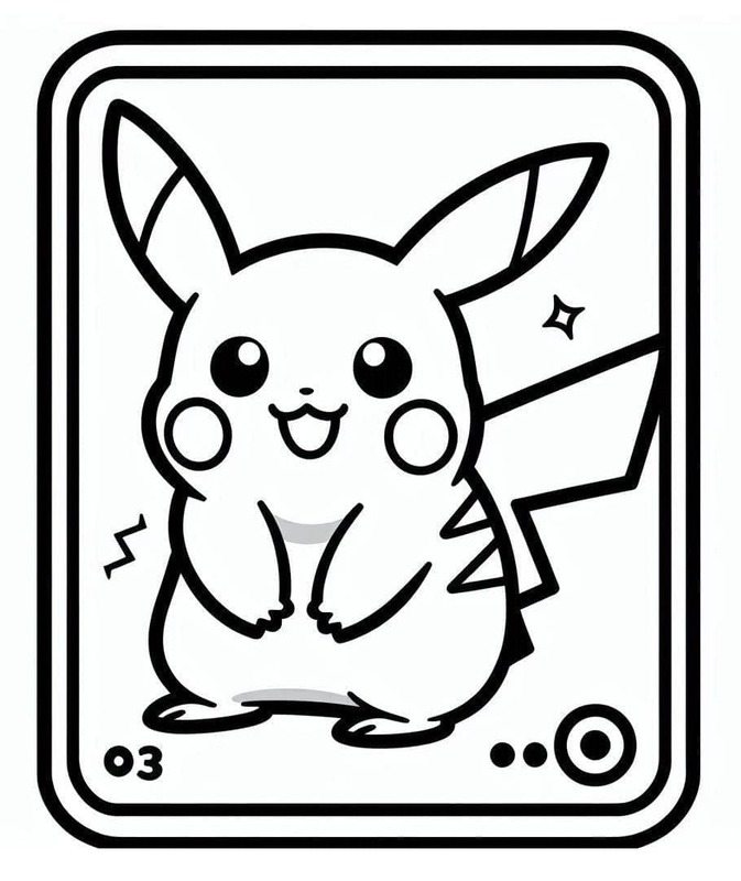 Kolorowanka Narysuj Pikachu Karta Pokemon