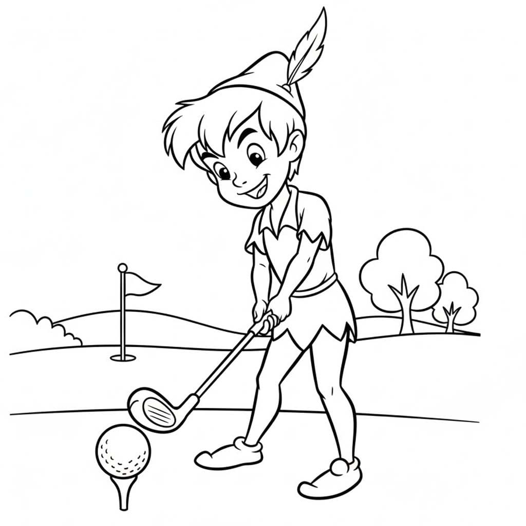 Kolorowanka Narysuj Piotruś Pan bezpłatny łatwy