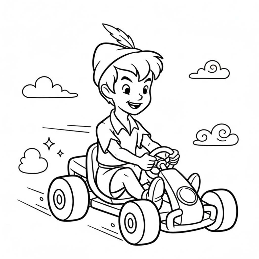 Kolorowanka Narysuj Piotruś Pan bezpłatny wydruku prosty