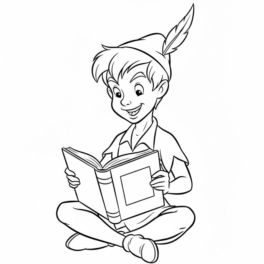 Kolorowanka Narysuj Piotruś Pan bezpłatny wydruku