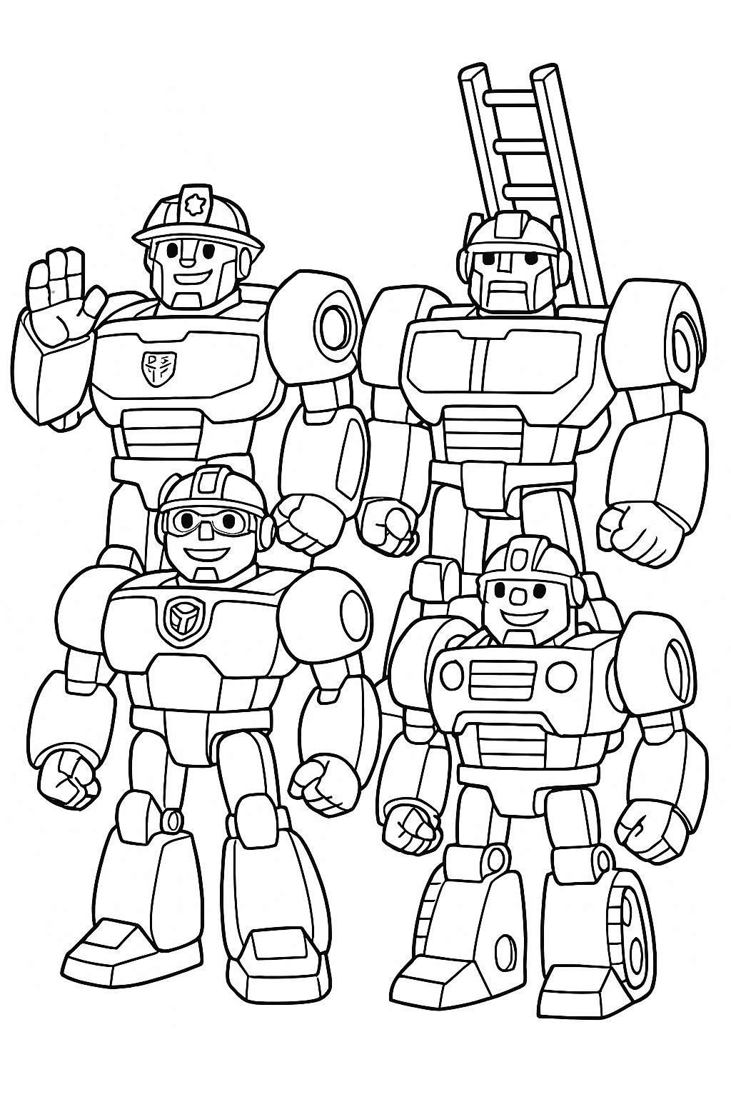 Kolorowanka Narysuj Rescue Bots 1