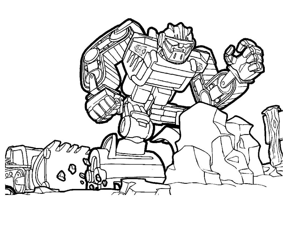 Kolorowanka Narysuj Rescue Bots bezpłatny wydruku podstawowy