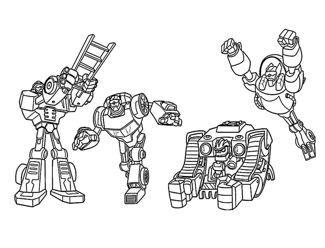 Kolorowanka Narysuj Rescue Bots u dzieci