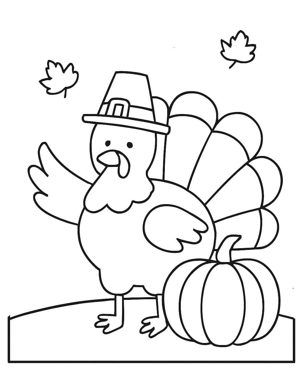 Kolorowanka Narysuj Święto Dziękczynienia bezpłatny łatwy