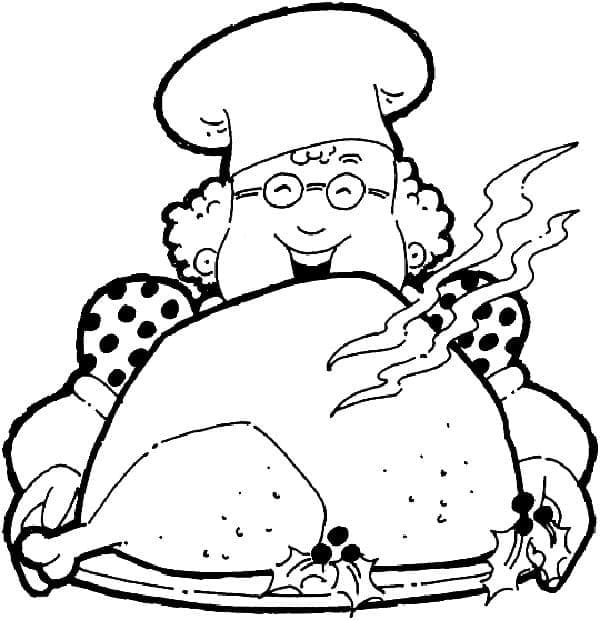 Kolorowanka Narysuj Święto Dziękczynienia łatwy