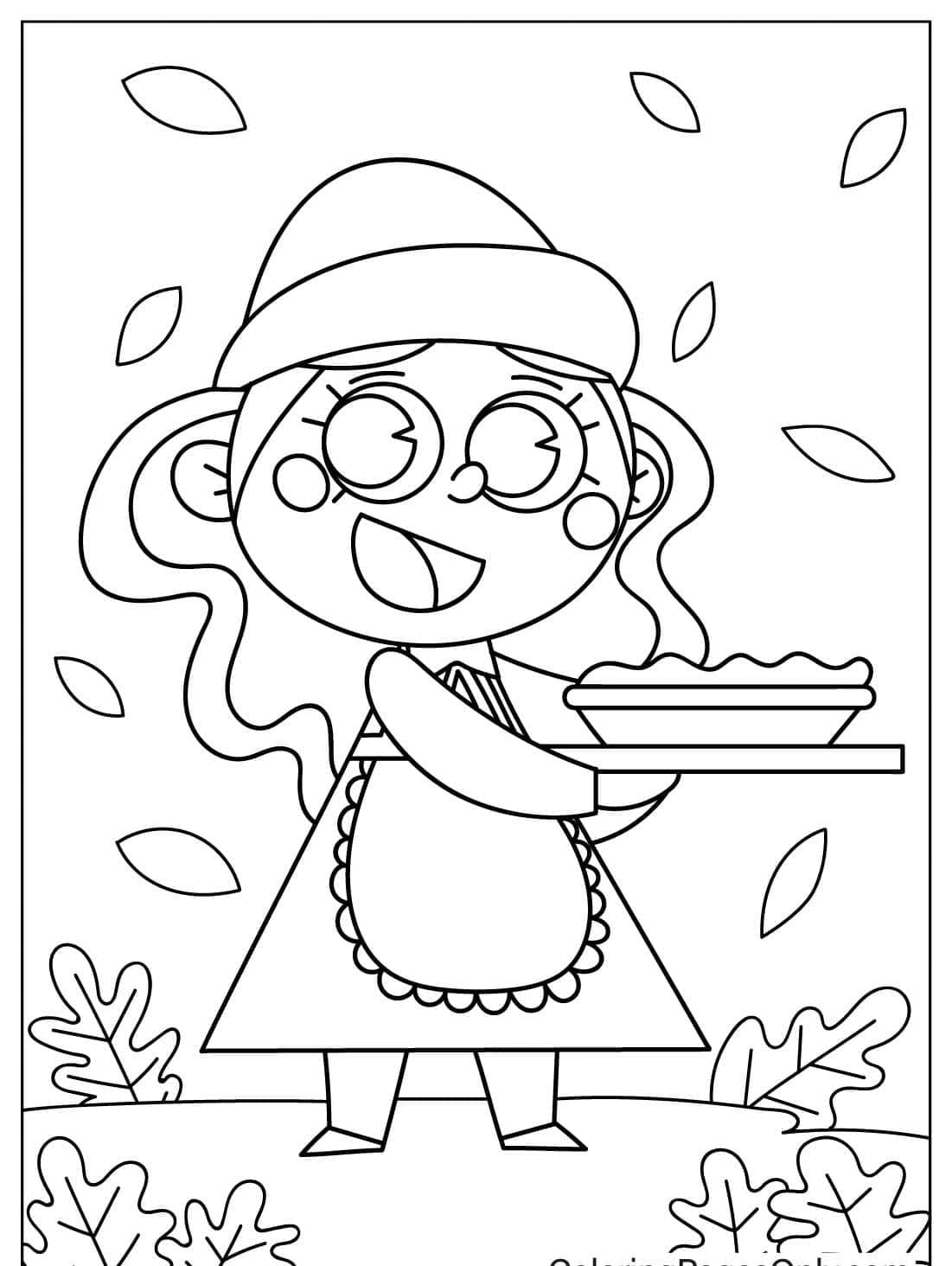 Kolorowanka Narysuj Święto Dziękczynienia wydruku łatwy