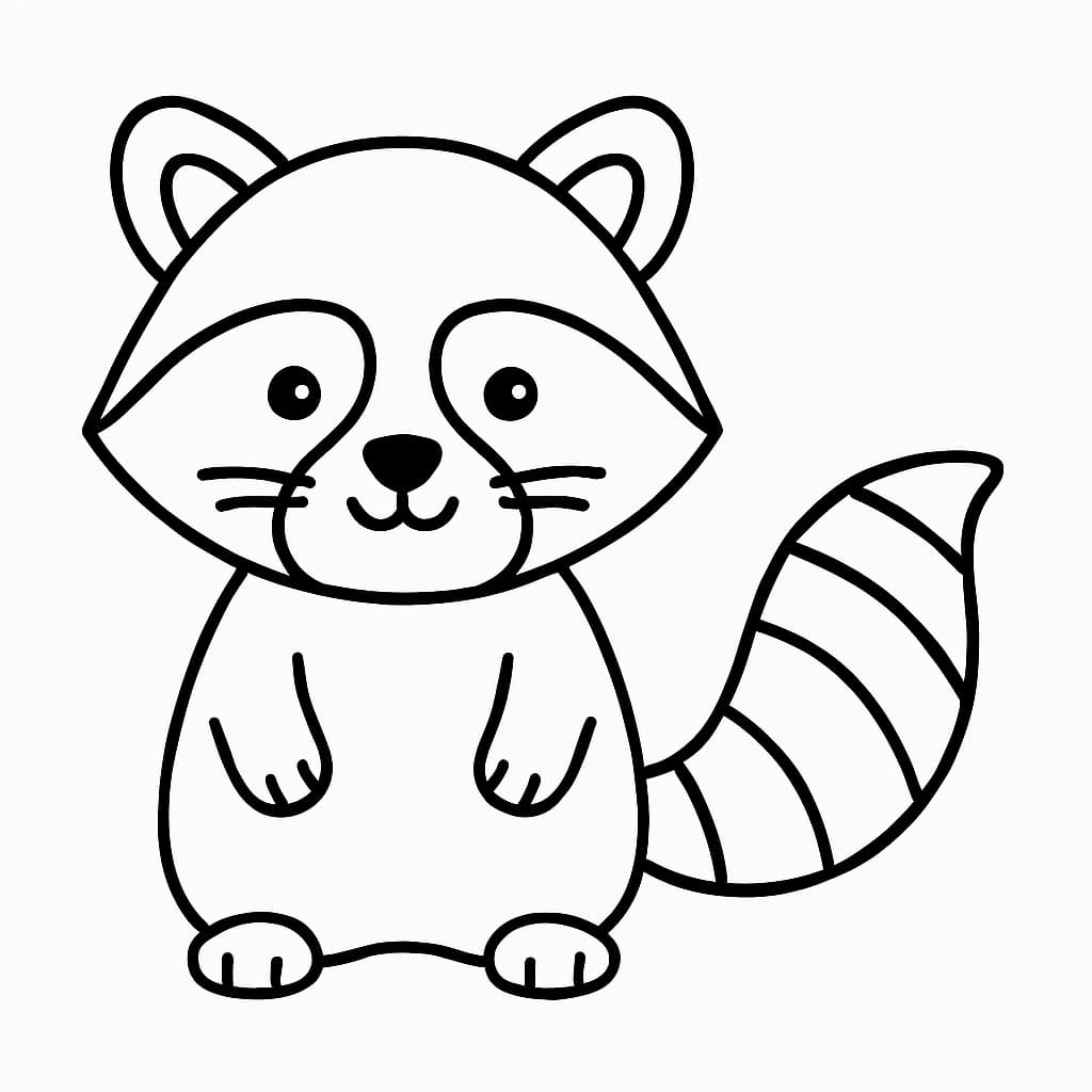 Kolorowanka Narysuj Szop Pracz bezpłatny dla dzieci