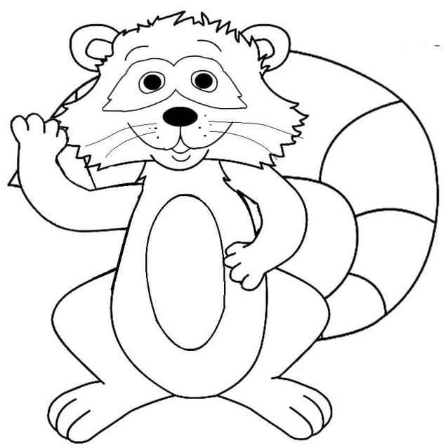 Kolorowanka Narysuj Szop Pracz bezpłatny wydruku prosty