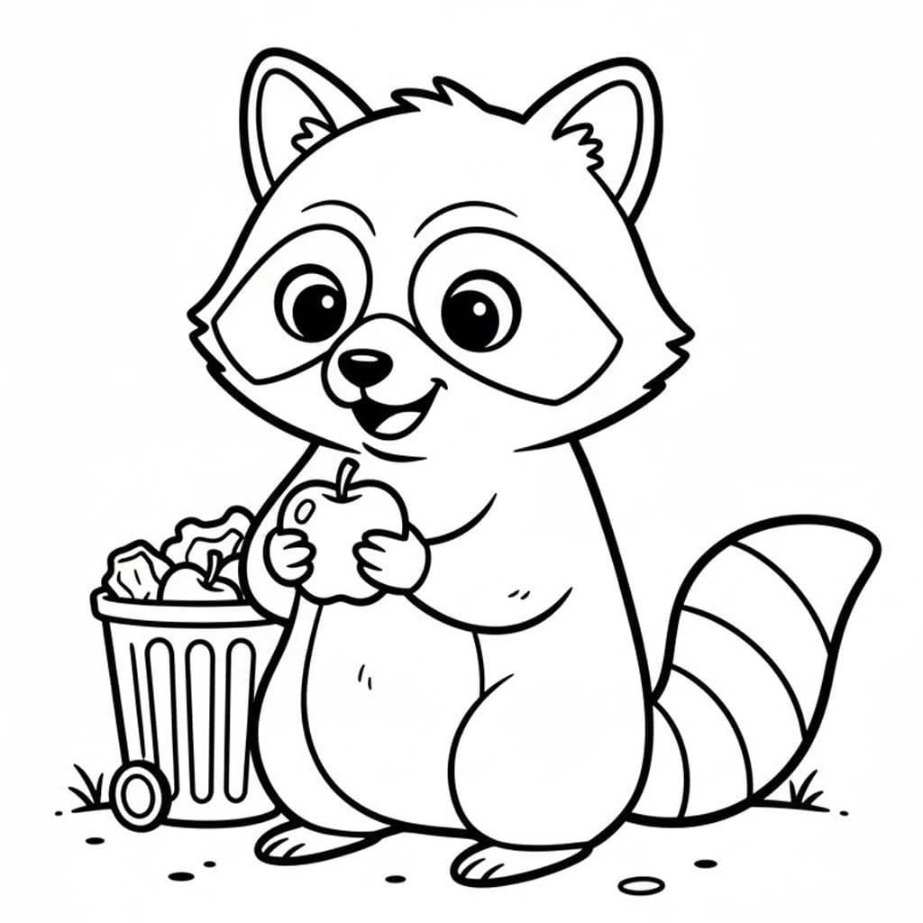 Kolorowanka Narysuj Szop Pracz bezpłatny