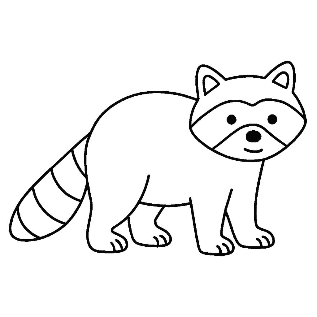 Kolorowanka Narysuj Szop Pracz prosty