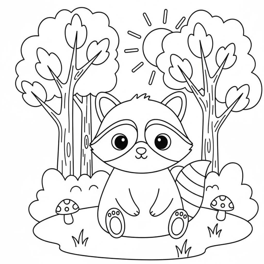 Kolorowanka Narysuj Szop Pracz wydruku