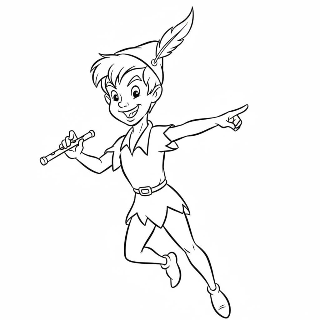 Kolorowanka Piotruś Pan wydruku dla dzieci