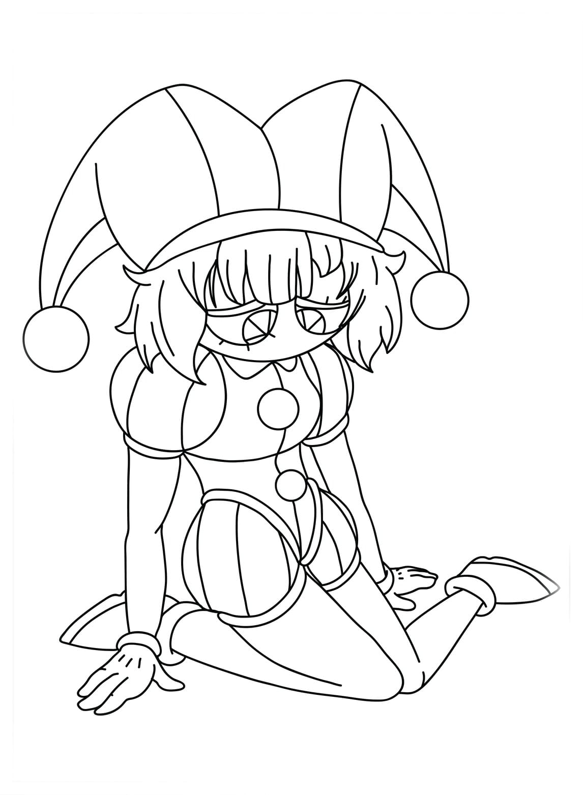 Kolorowanka Pomni bezpłatny dla dzieci