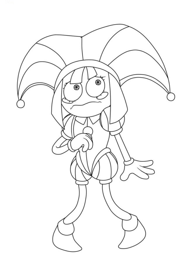 Kolorowanka Pomni bezpłatny prosty