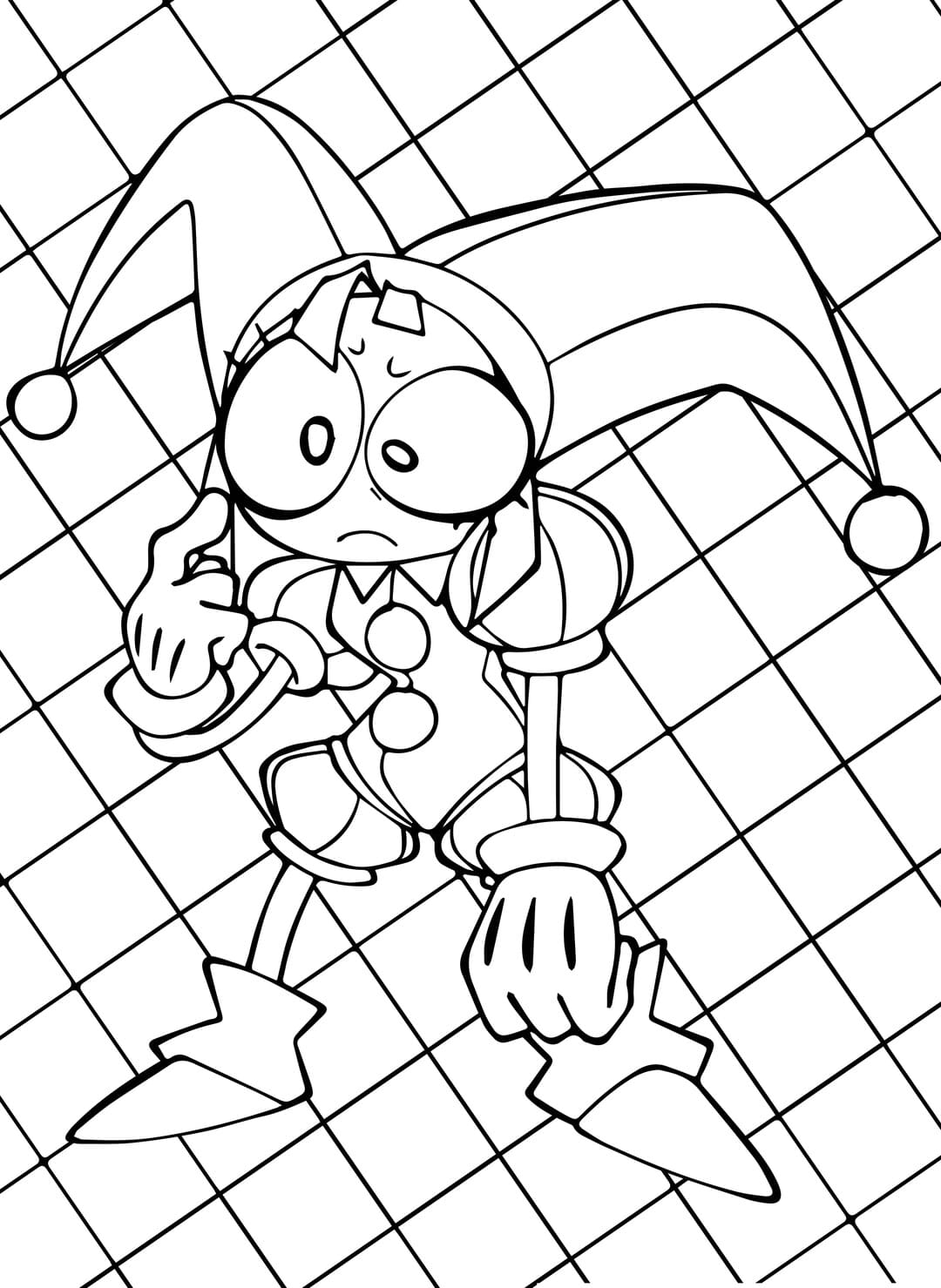 Kolorowanka Pomni bezpłatny wydruku dla dzieci