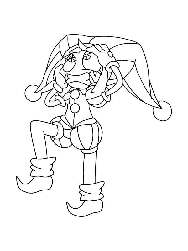 Kolorowanka Pomni bezpłatny wydruku prosty