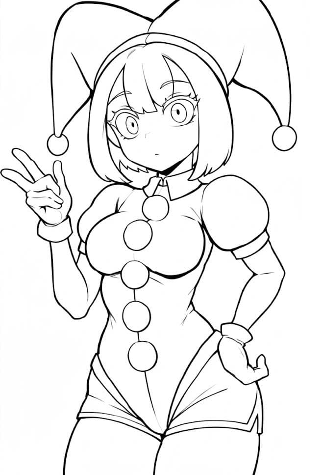 Kolorowanka Pomni bezpłatny wydruku