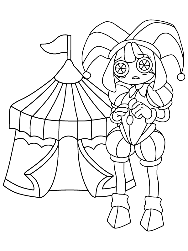 Kolorowanka Pomni dla dzieci