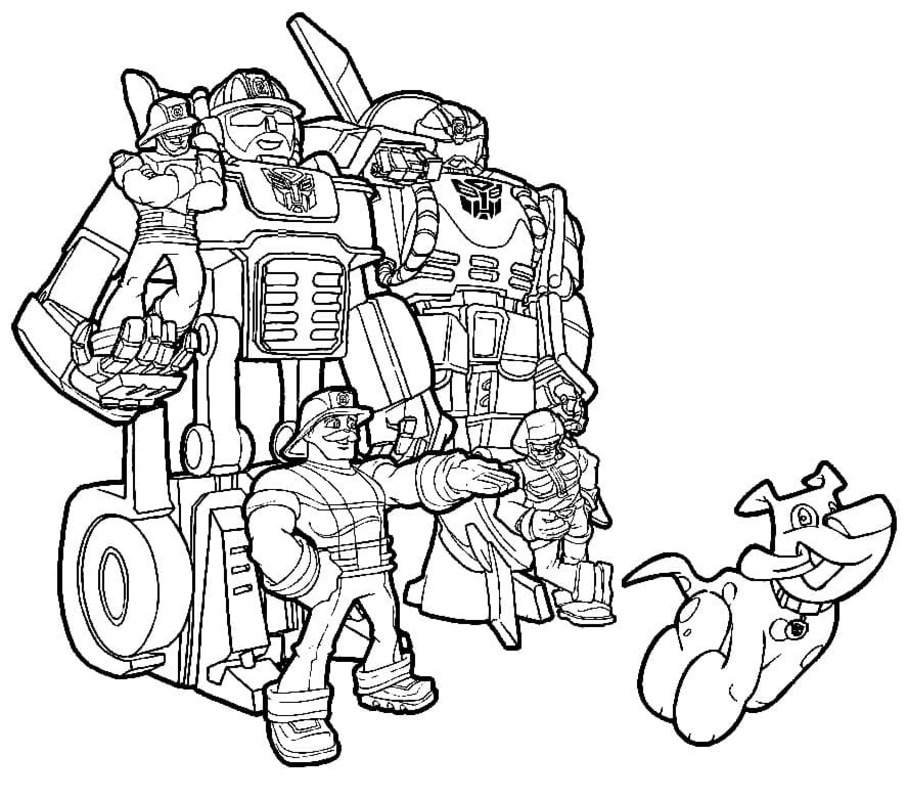 Kolorowanka Rescue Bots bezpłatny wydruku łatwy
