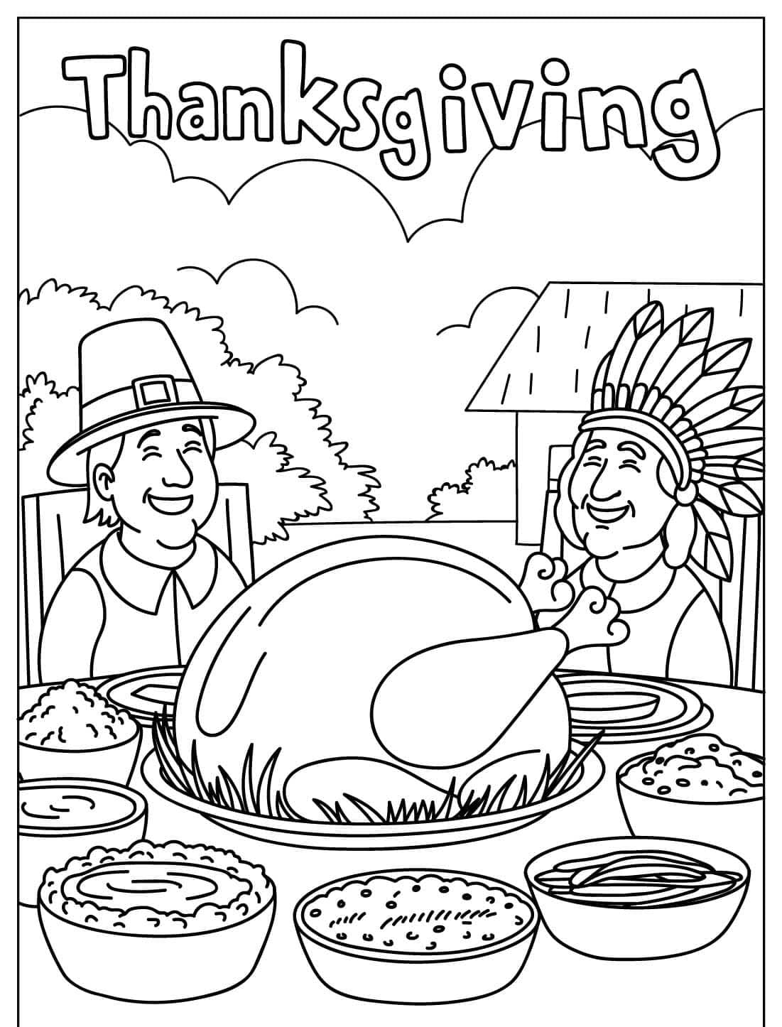 Kolorowanka Święto Dziękczynienia 2