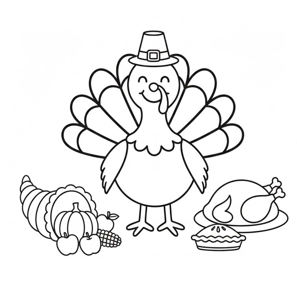 Kolorowanka Święto Dziękczynienia 3