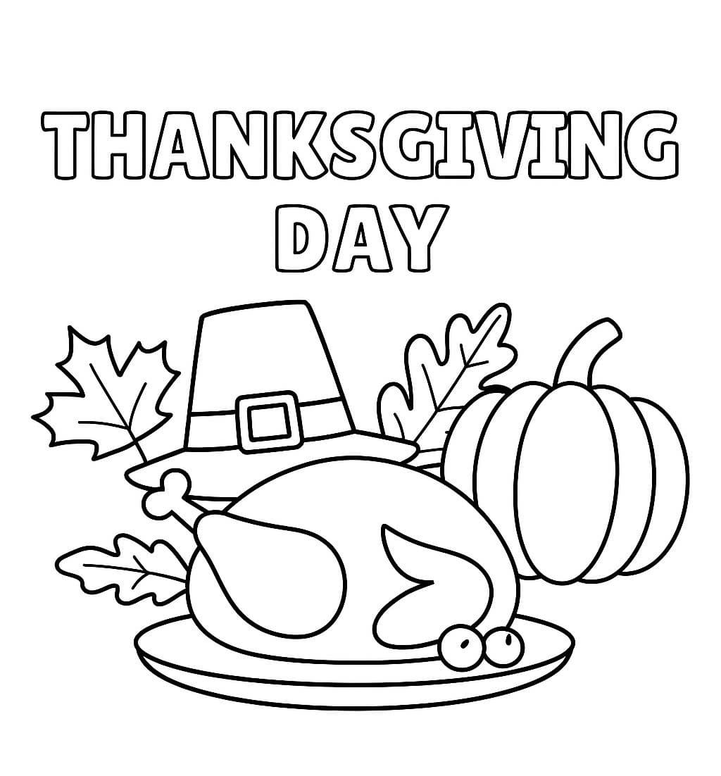Kolorowanka Święto Dziękczynienia bezpłatny dla dzieci
