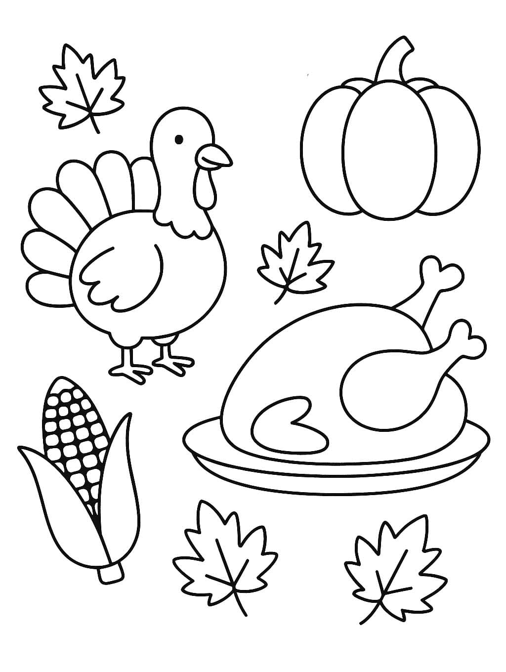 Kolorowanka Święto Dziękczynienia bezpłatny łatwy