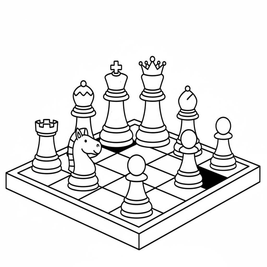 Kolorowanka Szachy bezpłatny łatwy