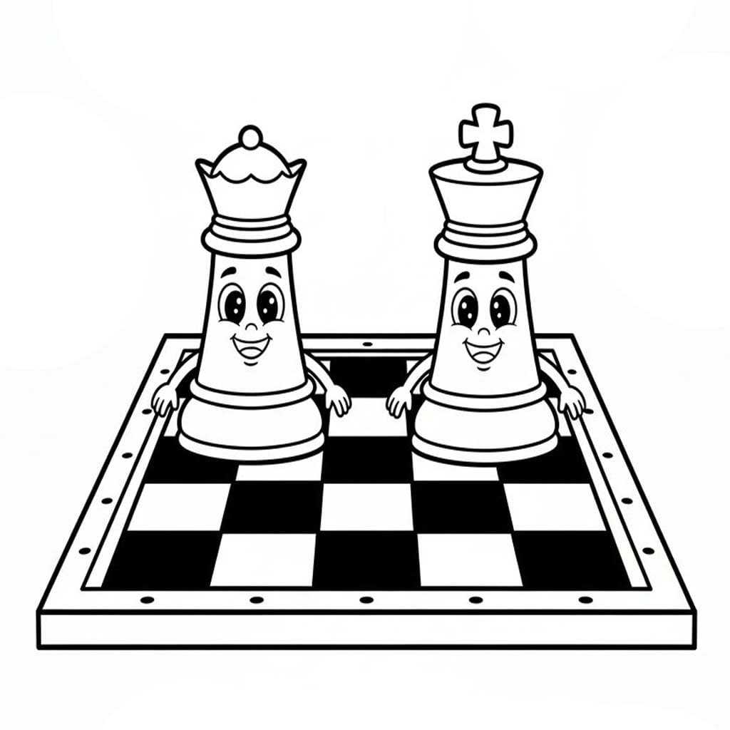 Kolorowanka Szachy wydruku prosty