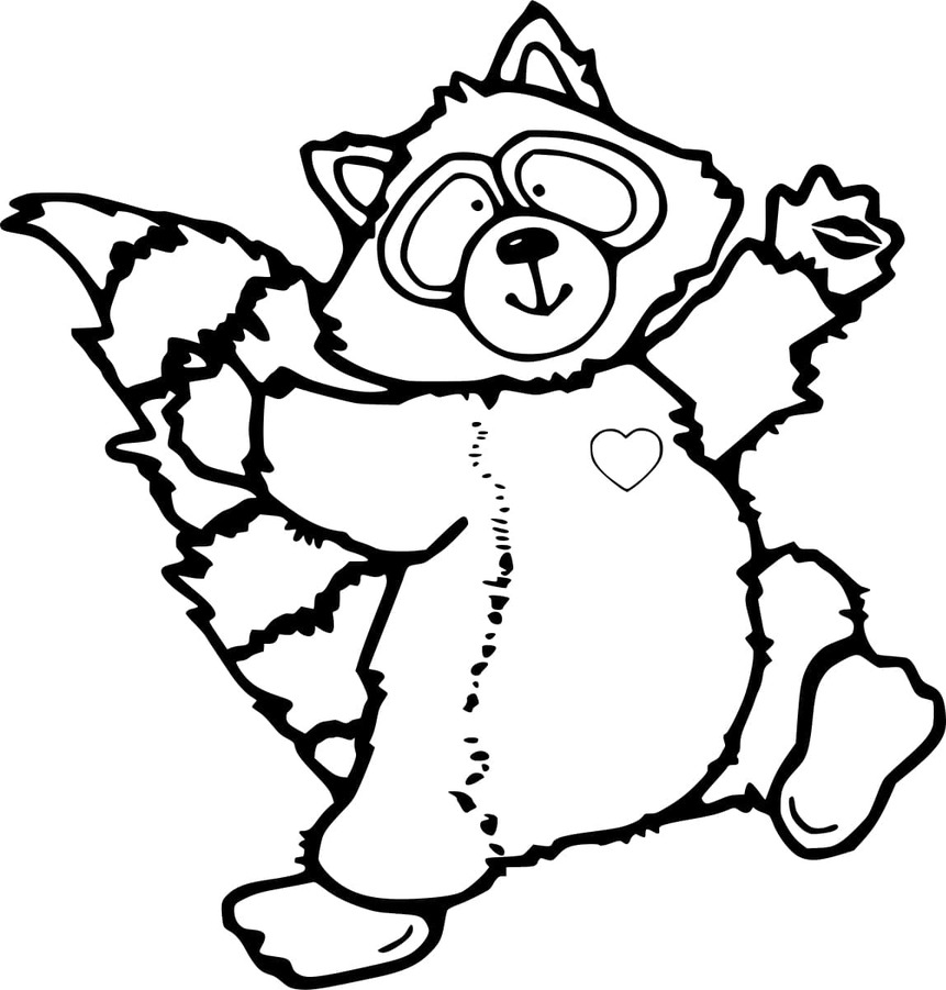 Kolorowanka Szop Pracz bezpłatny prosty