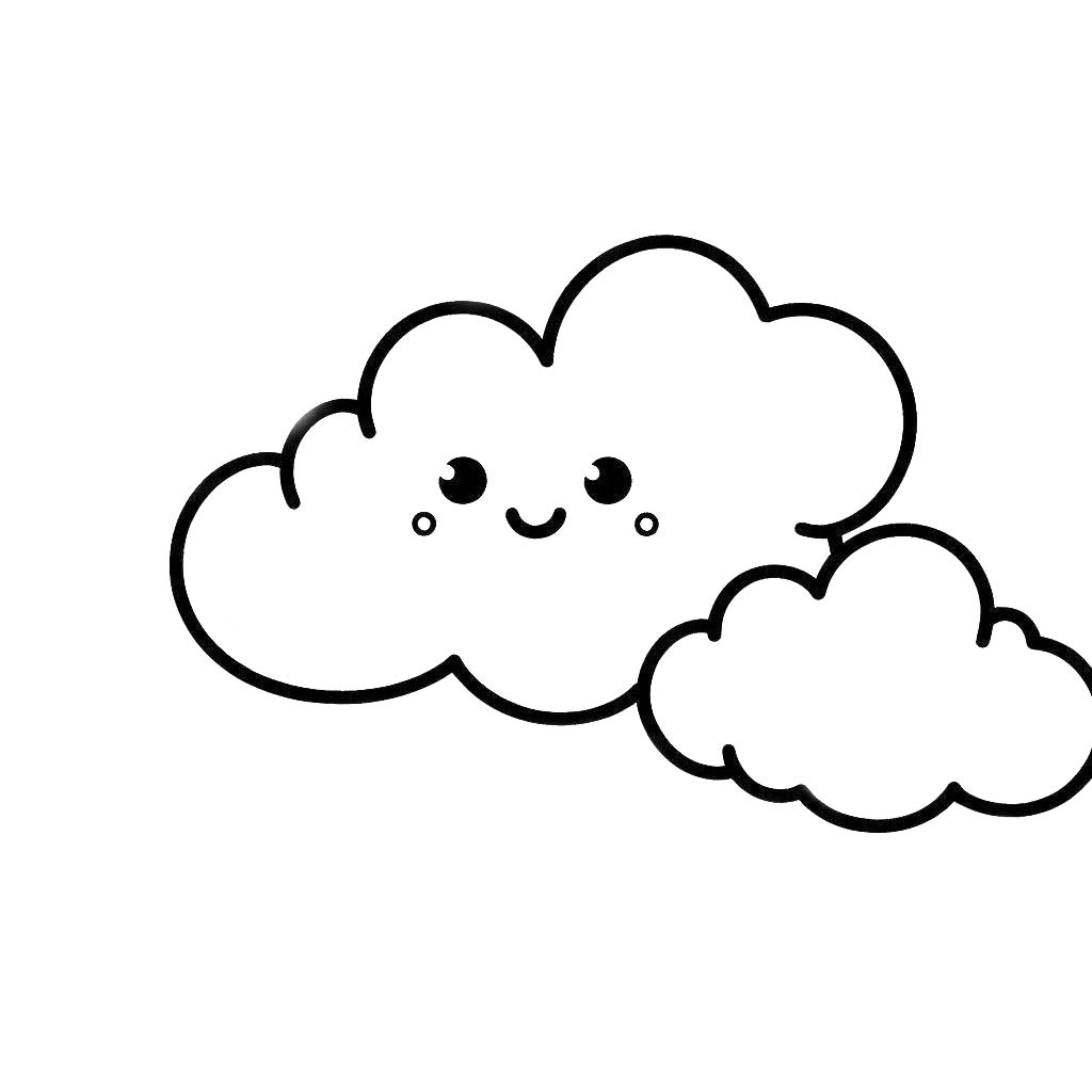 Kolorowanka Chmura bezpłatny prosty