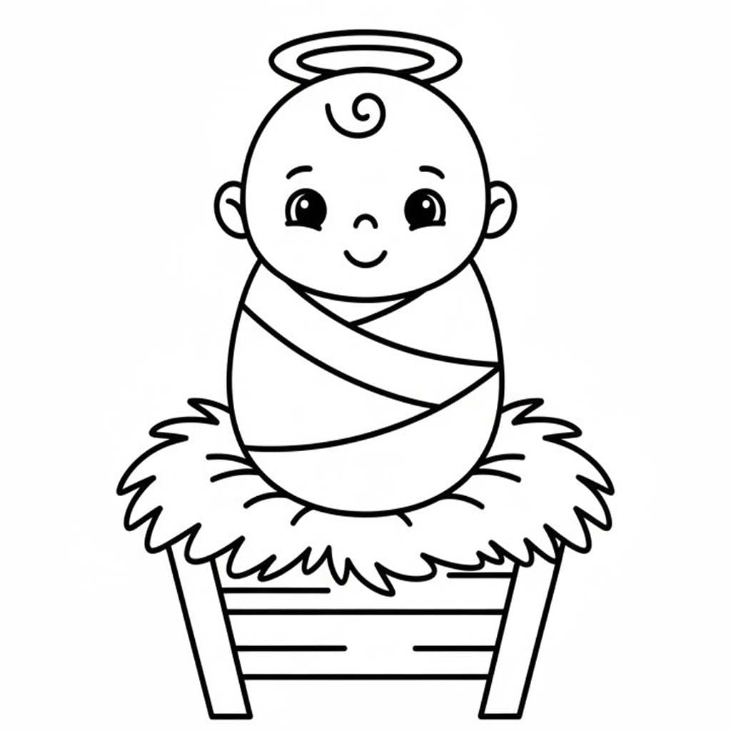Kolorowanka Dzieciątko Jezus bezpłatny podstawowy
