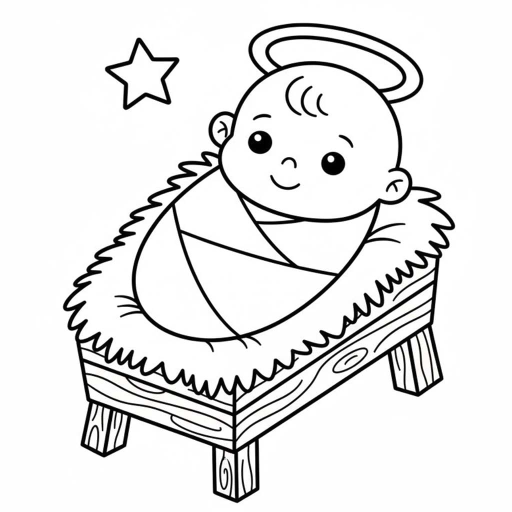 Kolorowanka Dzieciątko Jezus bezpłatny wydruku podstawowy