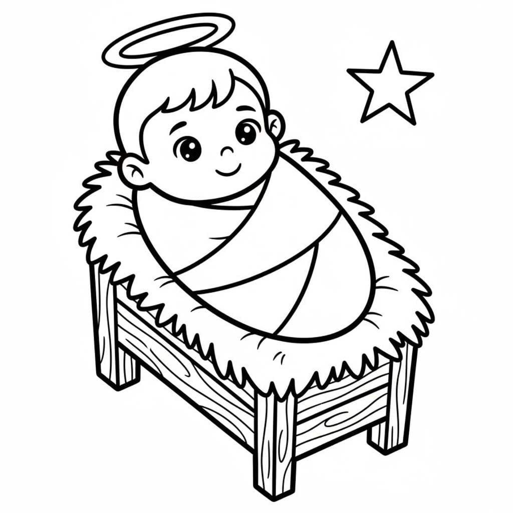 Kolorowanka Dzieciątko Jezus wydruku podstawowy