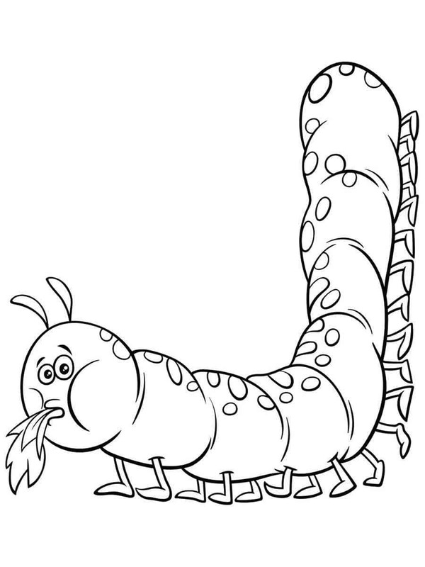 Kolorowanka Gąsienica bezpłatny łatwy