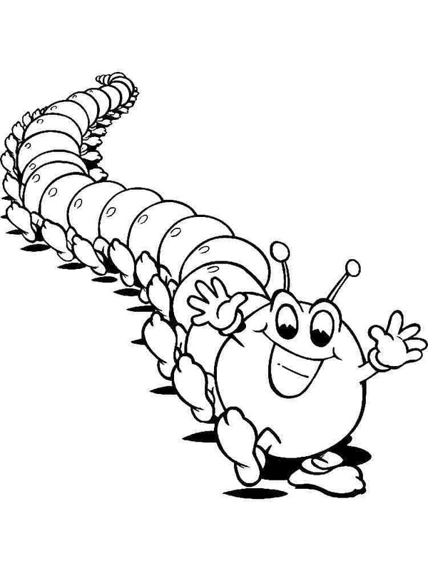 Kolorowanka Gąsienica dla dzieci