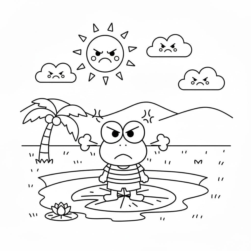 Kolorowanka Keroppi bezpłatny wydruku dla dzieci